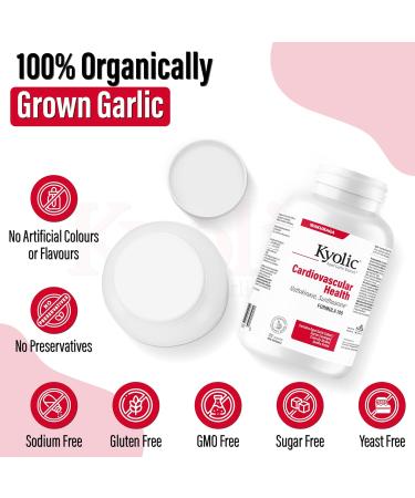 Kyolic - Cardiovascular Health Formula 109 120 Capsules - Reduce Elevated Blood Lipid Levels in Adults - Source of Antioxidant - Combination of Nattokinase and Suntheanine with Aged Garlic Extract 120 count (Pack of 1) - Buy Online on GoSupps.com