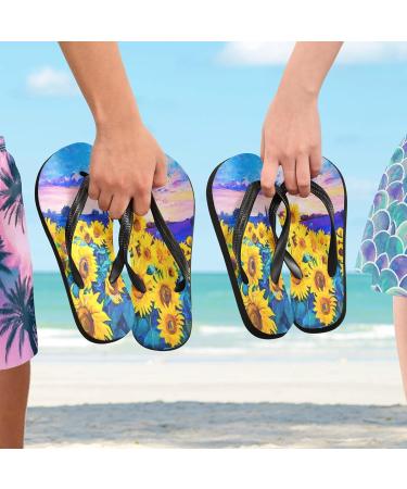 Buy Mnsruu Watercolor Sunflower Flip Flops | Perfect for Home Hotel Spa & Travel | Unisex for Men & Women - Buy Online on GoSupps.com