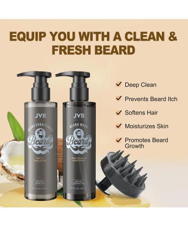 JVR Premium 3-in-1 Beard Care Set - Bartshampoo for Men Complete Beard Wash & Conditioner (2x200ML) | Perfect Bart Gift - Buy Online on GoSupps.com