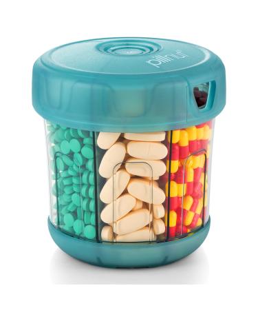 Extra Large Supplement Organizer, Vitamin Organizer with XL 7 Large Compartments, TPU Soft Lid Easy to Load and to Use Pill Dispenser, 1 Month Jumbo Vitamin Holder Medicine Organizer Storage Blue