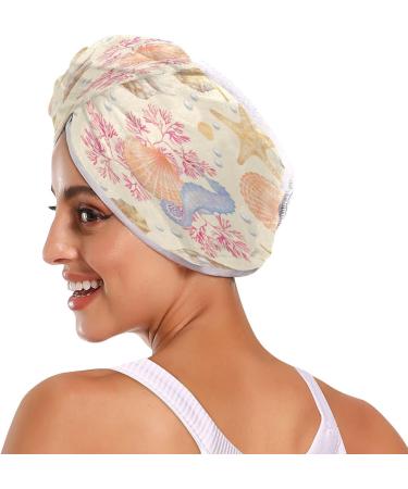 Vintage Seahorse Dry Hair Cap & Quick Dry Towel Set - Super Absorbent Soft Comfort | 2-Piece Headband Included - Buy Online on GoSupps.com