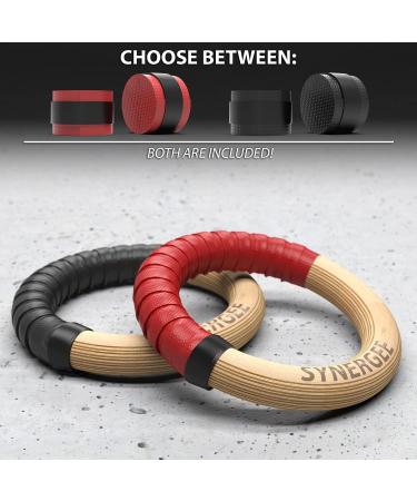Synergee Wood Olympic Gymnastics Rings 1.25" and 1" Grip with Adjustable Straps & Grip Tape for Pull Ups  Dips and Muscle Ups d) 1.25" with Grip Tape - Buy Online on GoSupps.com