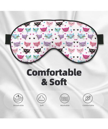 SSIMOO Cartoon Cat Soft Sleep Eye Mask | Breathable Travel Eye Patch for Relaxation - Perfect Gift for Her - Buy Online on GoSupps.com