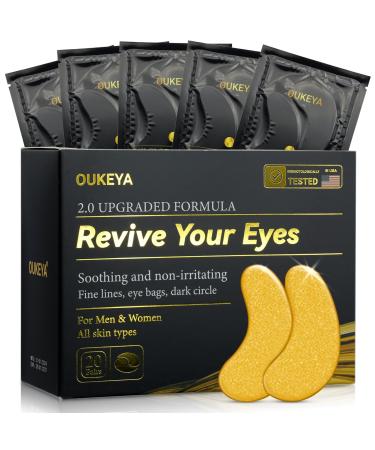 24k Gold Under Eye Patches eye mask Collagen Skin Care Products Eye Patches for Puffy Eyes eye masks for dark circles and puffiness Skincare Treatment for Men & Women (20 Pairs)