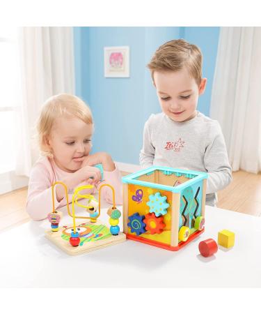 Top Bright 5-in-1 Wooden Toy for Toddlers - Educational Labyrinth Pearl Sorter Gift for 1 Year Old Boys & Girls - Buy Online on GoSupps.com