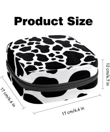 Shop Stylish Women's Binding-Up Bags - Black & White Cow Texture | Portable Menstrual Pads & Storage Holders | Ideal for School & Office - Buy Online on GoSupps.com