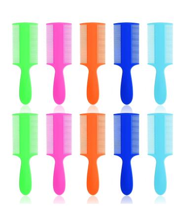 Lot de 10 peignes double face dents fines pour animaux de compagnie nouveau-n s adultes pellicules (5 couleurs)