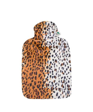 Hugo Frosch Hot Water Bottle Classic 1.8 l with Velour Cover Leopard