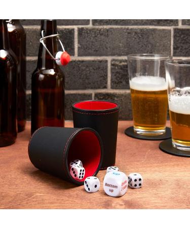 Drinking Dice Game Set for Adults - 2 Leather Cups, Fun Dices - Drunk Frenzy Party (16 Pieces) - Buy Online on GoSupps.com