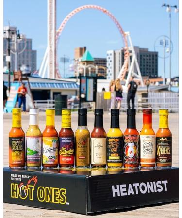 Hot Ones Season 22 Lineup Hot Sauce Challenge Kit - 10-Pack of Unique Natural Ingredients Gift Box for Spice Lovers - Small Batch 5 fl oz Bottles - Buy Online on GoSupps.com
