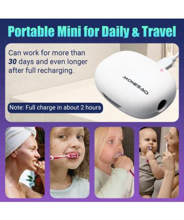 MONESAO Toothbrush Sanitizer - UVC Sterilizer with Holder - Rechargeable Cleaner Case for Electric & Manual Toothbrushes (White) - Buy Online on GoSupps.com