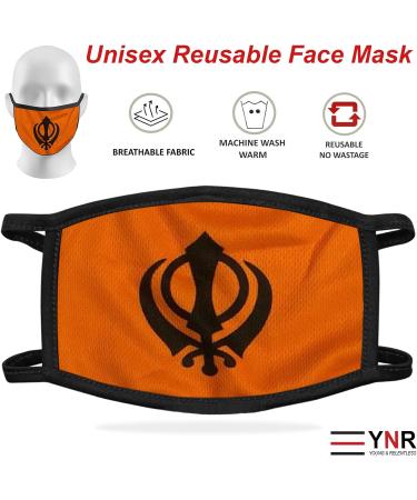 YNR Face Mask Washable Breathable Reusable Adult Mouth Protection Cover Shield Design Country Sikh - Buy Online on GoSupps.com