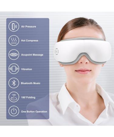 Electric Eye Massager with Heat & Vibration - Bluetooth Music 5 Modes for Dark Circles & Dry Eyes - Perfect Gift for Family - Buy Online on GoSupps.com