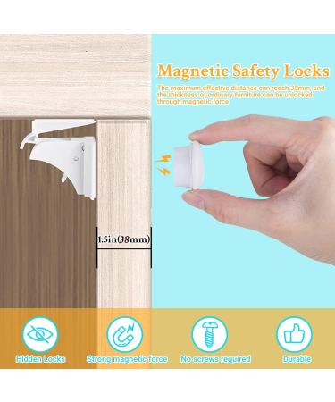 8 Magnetic Child Safety Cupboard Locks with 2 Keys - Easy Install for Kitchen Cupboards & Drawers - Buy Online on GoSupps.com