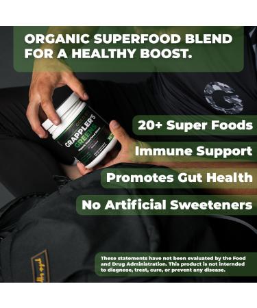 Gold BJJ Grappler's Greens Powder - Organic Superfood for Jiu Jitsu Athletes | Digestive Enzymes & Probiotics - Berry Blast - Buy Online on GoSupps.com