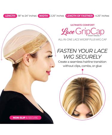 Milano Collection Lace Wig Grip Cap for Women - Non-Slip Stocking Dome Cap with Elastic Headband, Nude - 1 Pack, One Size - Buy Online on GoSupps.com