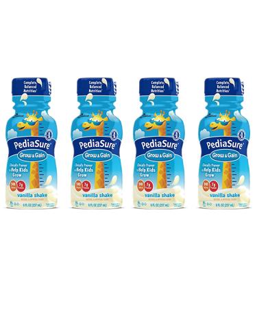PediaSure Grow & Gain Nutrition Shake For Kids, Vanilla, 8 fl oz (Pack of 4)
