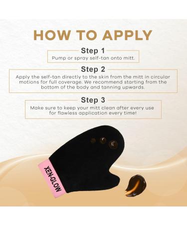 XEN-GLOW - Self Tanning Mitt Applicator Elastic Wrist - Ultra Soft Self Tanner Mitt Glove for Sunless Tanning - Perfect Self Tan Applicator with Thumb for Even Coverage - Streakless Self Tan - Black XEN-GLOW Tanning Mitt - Buy Online on GoSupps.com
