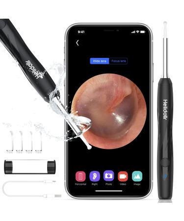 Helidallr Ear Wax Removal 1080p FHD Ear Cleaner Wireless Otoscope 6-axis WiFi Ear Wax Removal Tool 3.5mm Nose Wax Kit Cleaning 6 Led Lights Earwax Removal Kit Compatible iOS/Android for Adult/Kid/Pet