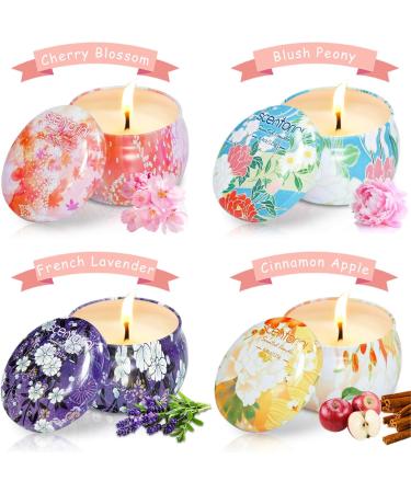 La Bellef e Fragrance Candles Set - Vegan Soy Wax Aromatherapy Gift for Mama Birthdays Weddings & More | Set of 4: Lavender Whistle Rose Cinnamon Apple - Buy Online on GoSupps.com