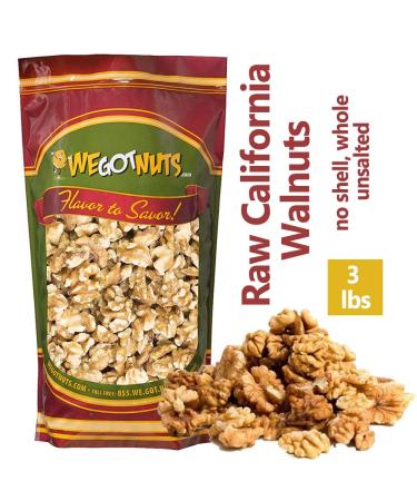 Three Pounds Of California Light Walnuts 100 Natural NO PPO No PreservativesShelledRaw - We Got Nuts - Buy Online on GoSupps.com