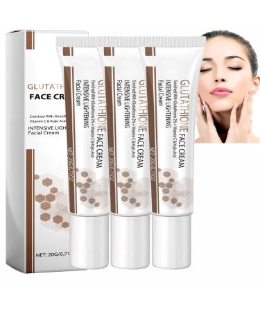 JASUBAI Glutathione lightening cream Anti-aging glutathione facial illuminating cream Whitening cream to fade dark spots Unifying and moisturizing cream (3 pcs)
