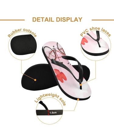 Shop Mnsruu Valentine's Day Flip-Flops | Heart Bicycle & Love Design Sandals for Men & Women - Perfect for Spa Travel & Bedroom - Buy Online on GoSupps.com