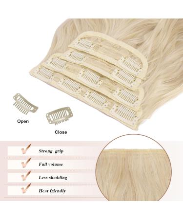 Feshfen Clip-In Hair Extensions - 4PCs 50cm Platinum Blonde Wavy Synthetic Hair 180g Full Head Volume for Women - Buy Online on GoSupps.com