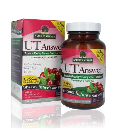 Nature's Answer UT Answer with D-Mannose, 90-Count | Promotes Urinary Tract Health | Bladder Support | Natural Detox | Daily Bladder Regulator