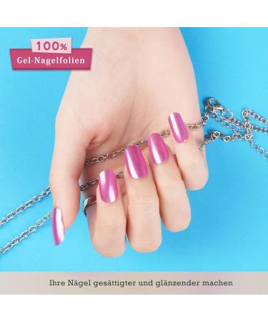 Danni & Toni Half-Hardened Gel Nail Films | Cosmic Bloom French Mirror UV Gel Nail Foil Stickers - 28 Self-Adhesive Nail Wraps - Buy Online on GoSupps.com