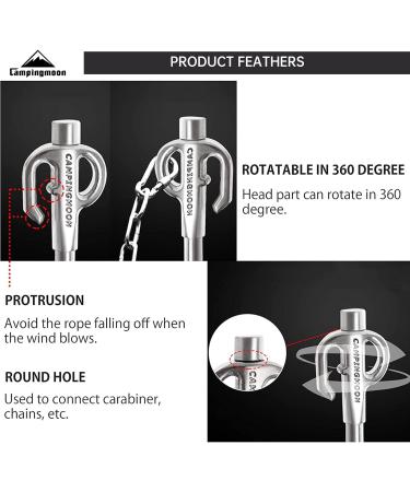 Campingmoon Dog Tie Out Stake 360 Swivel Heavy Duty Strongest Dog Anchor Spike for Tie-Out Cable Chain in Yard or Camping - Buy Online on GoSupps.com