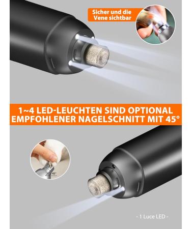 Toozey Claw Cutters for Dogs & Cats | 4 LED Ultra Quiet (40 dB) 3 Speed Long 7.5 Hour Battery USB Rechargeable - Black - Buy Online on GoSupps.com