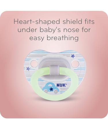 NUK Glow-in-The-Dark Orthodontic Pacifiers 6-18 Months (Pack of 2) - Colors Vary | 2 Count - Buy Online on GoSupps.com