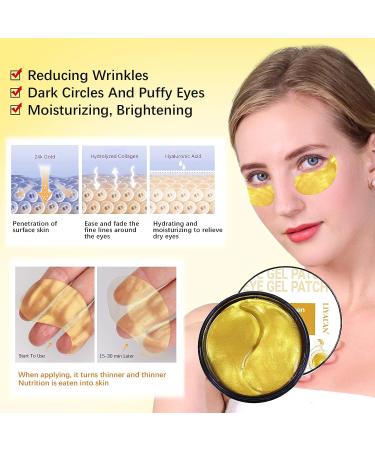 LIYALAN Gold Under Eye Patches - Dark Circle & Puffiness Treatment - Buy Online on GoSupps.com
