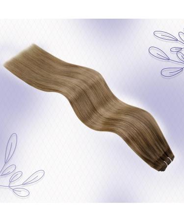 LAAVOO Treeen Real Hair Extensions - Brown Ombre Sew In Weft 100g Light Brown Balayage #8/16/8 50cm - Buy Online on GoSupps.com