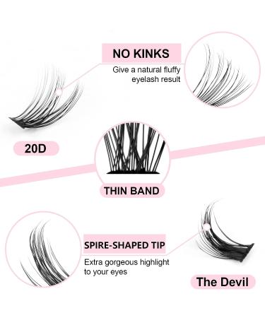Kugge Cluster Lashes DIY Kit - 240Pcs D Curl Individual Lashes 8-16mm Mixed Length for 3D Natural Wispy Extensions at Home - Buy Online on GoSupps.com