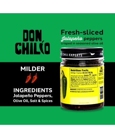 Don Chilio Chile Crisp - Crunchy Sliced Jalapenos in Hot Seasoned Oil - Mild Flavor- 0 Carb Keto Friendly - Versatile Topping, Sauce, or Salsa Alternative - Buy Online on GoSupps.com