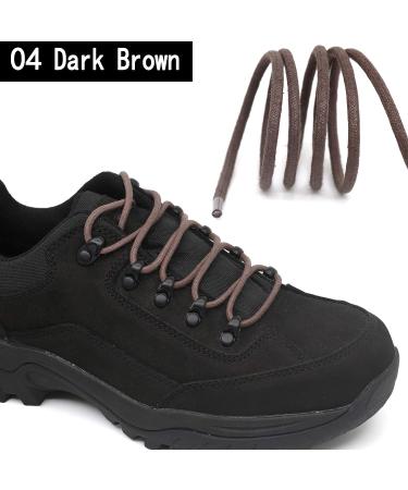 YFINE Round Waxed Dress Shoelaces 31.5 INCH (80CM) 04 Dark Brown - 2 Pairs - Buy Online on GoSupps.com