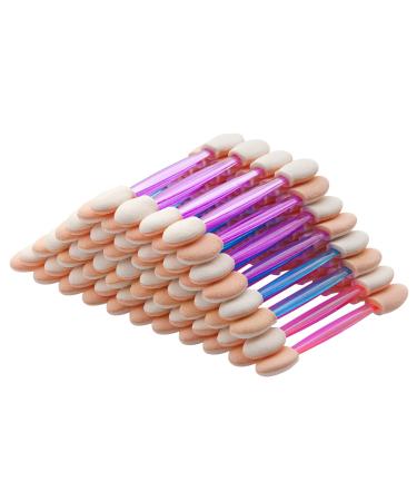 Cuttte 60PCS Disposable Dual Sides Eye Shadow Sponge Applicators, 3 Colors Eyeshadow Brushes Makeup Applicator (Pink, Purple, Blue) 60 Count (Pack of 1)