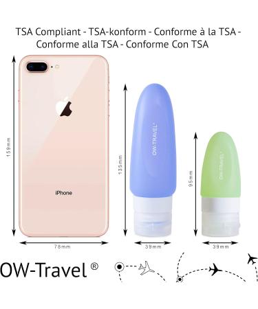 Silicone Travel Bottles Set - TSA-Compliant BPA-Free 7-Piece Spout-Proof Travel Accessories for Body Care | OW Travel - Buy Online on GoSupps.com