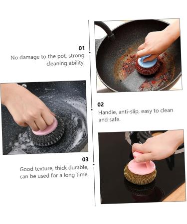Solust Portable Cleaning Ball Brush Set - 8 Pieces Dishwasher & Frying Pan Cleaner - Metal Kitchen Washer - Random Color - Buy Online on GoSupps.com