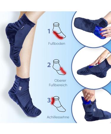 IceHOF Cooling Socks with Gel Cold Therapy - Enhance Comfort for Chemo Rheumatism | Unisex Size S (34-37) - 1 Pair with 4 Cooling Packs - Buy Online on GoSupps.com