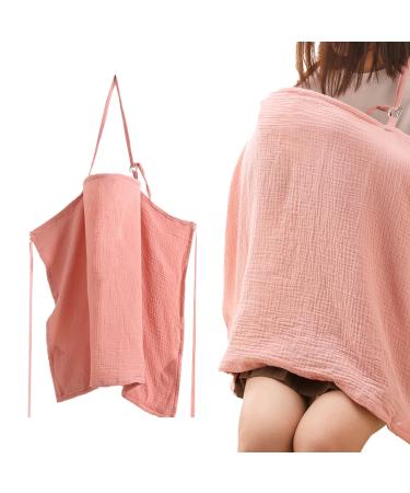 Breathable Breastfeeding Cover Soft Cotton Nursing Cover Breast Feeding Coverall with Adjustable Strap Muslin Nursing Cover Breastfeeding Lightweight Breastfeeding Shawl for Outdoor (Pink)