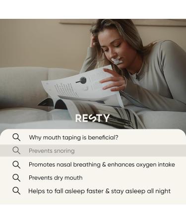 Resty H-Shape Sleep Tap | Mouth Tape for Snoring Relief & Better Sleep - 36 Pieces for Optimal Nasal Breathing & Oxygen Supply - Buy Online on GoSupps.com