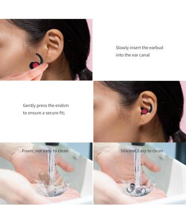 Buy Silicone Ear Plugs for Sleeping - Noise Cancelling Reusable & Sound Blocking | 2 Pairs Black/Gray for Snoring Concerts & Travel - Buy Online on GoSupps.com
