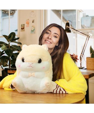 MUZIRI KINOKOO Cute Hamster Plush Pillow Blanket - Soft Folding Throw for TV, Sofa, Office, and Plane - Beiges - Buy Online on GoSupps.com