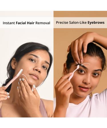Facial Hair Removal Combo | Painless Face Razor & Eyebrow Razor for Precision Hair Removal | Ideal for Eyebrows Upper Lip & Peach Fuzz - Buy Online on GoSupps.com
