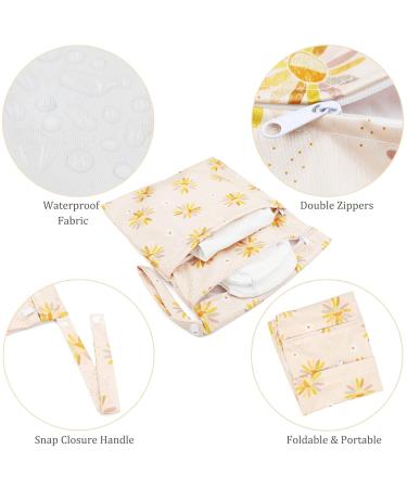 Felfang Diaper Bag Set - 2 Wetbag Organizers Reusable Fabric Diapers (Cactus & Yellow Flower) - Stylish & Eco-Friendly | Shop Internationally! - Buy Online on GoSupps.com