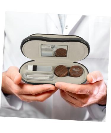 Buy Gatuida 3 Sets of Stylish Glasses Cases - Dual Purpose Travel & Contact Lens Storage - Wooden Grain Design & Leather Finish - Buy Online on GoSupps.com