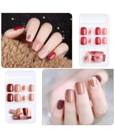 Kalolary 144PCs False Nails Set - Full Finger Acrylic Artificial Nails with Glue Stickers for Women & Girls | Nail Art DIY Decoration - Buy Online on GoSupps.com